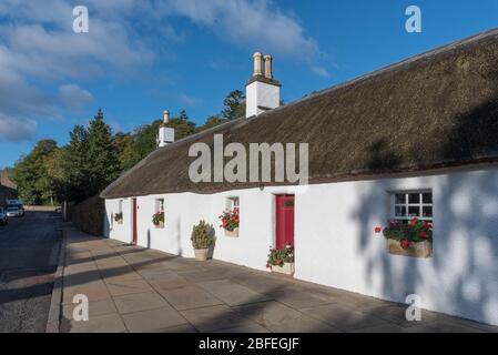 Chalet en chaume, Glamis, Angus Banque D'Images