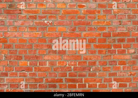 Texture de vieux clinker néerlandais de mur de briques rouges dans différentes teintes rouges Banque D'Images