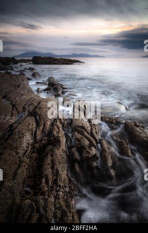 Vue sur l'île de Rum - Elgol Skye Banque D'Images