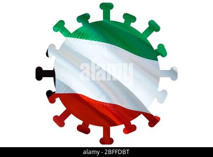 Symbole du coronavirus au Koweït. Nouveau coronavirus (2019-nCoV). Concept de quarantaine du coronavirus. Risque de coronavirus et infection au Koweït concept. 3 Banque D'Images