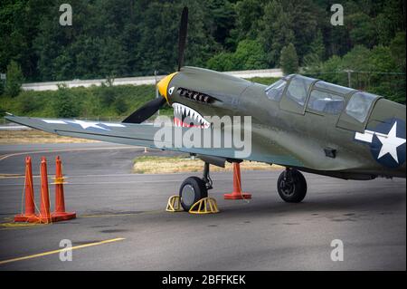 TP-40 N Warhawk sur Boeing Field Banque D'Images