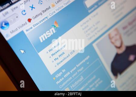 Illustration du site Web MSN. Banque D'Images