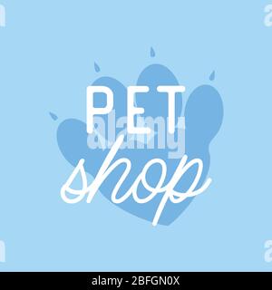 Pet Shop Template Design logo Vector. Paw comme coeur, symbole d'amour et de soins pour animaux de compagnie logo Illustration de Vecteur