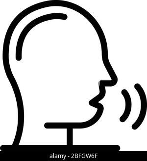Icône de traitement de la parole, style de contour Illustration de Vecteur
