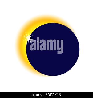 Logo moderne coloré pour l'été. Illustration vectorielle. Sun eclipse Illustration de Vecteur