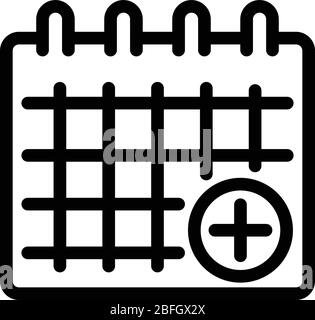 Icône Nouveau calendrier de réunion, style de contour Illustration de Vecteur