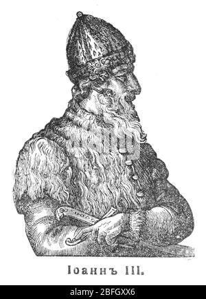 Ivan III de Russie, Ivan le Grand, Grand Prince de Moscou, illustration du livre daté de 1916 Banque D'Images