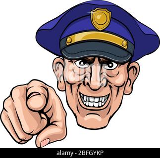 Dire policier Policier Ponting Cartoon Illustration de Vecteur