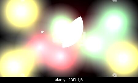 Lumière vive de différentes couleurs sur un fond noir. Reflets de différentes couleurs. Taches de lurage. Illustration de Vecteur