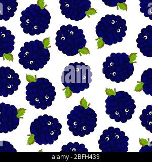 Imprimé marrant pour vêtements de bébé. Motif mignon avec baies. Bleuets ou bleuets. Illustration vectorielle. Le charme des baies... Illustration de Vecteur