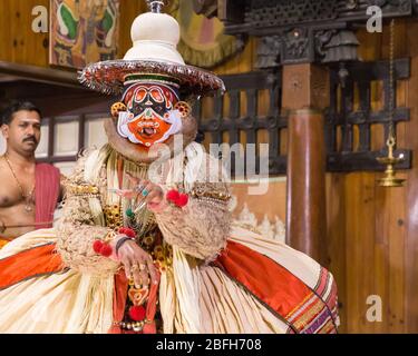 Kochi, Kerala - 3 janvier 2019: Kathakali performace à fort kochi, kerala inde Banque D'Images