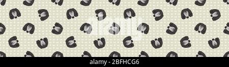 Le joli visage de chien saluki dessiné à la main reproduit un motif de bordure sans couture. Race pure pedigree national chien fond. Chien amant borzoi animal washi ruban. Chenil Illustration de Vecteur