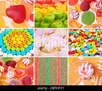 Collage de bonbons colorés Banque D'Images