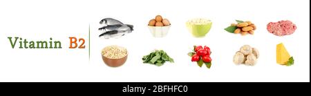 Produits contenant de la vitamine B2 Banque D'Images