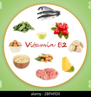 Produits contenant de la vitamine B2 Banque D'Images