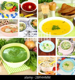 Collage de soupes différentes Banque D'Images