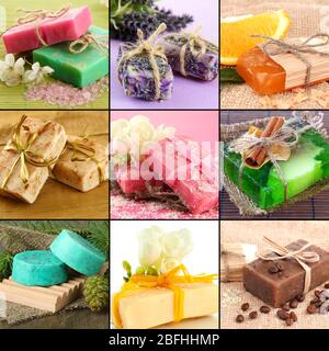 Collage de savons naturels Banque D'Images