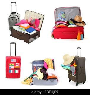 Collage de bagages pour le voyage Banque D'Images