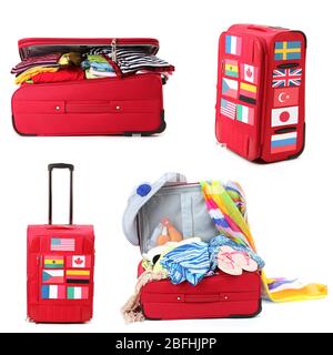 Collage de bagages pour le voyage Banque D'Images