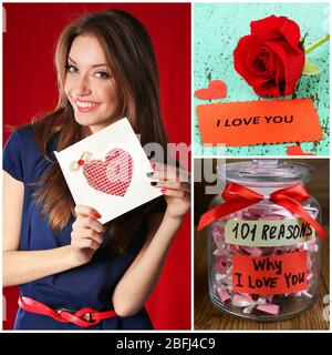 Collage photo Saint Valentin Banque D'Images