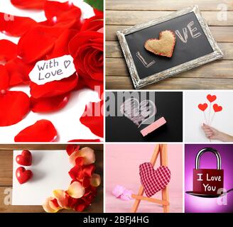 Collage photo Saint Valentin Banque D'Images