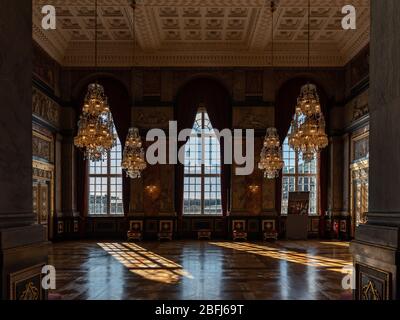 L'une des chambres historiques à l'intérieur du palais de Christiansborg à Copenhague, au Danemark Banque D'Images