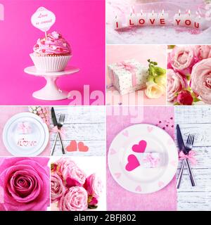 Collage photo Saint Valentin Banque D'Images