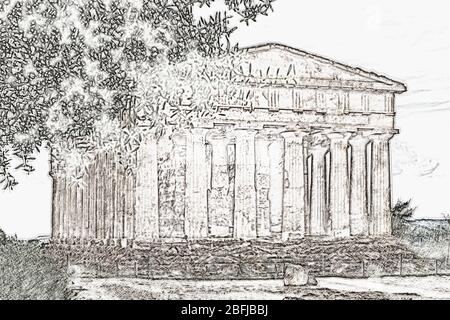 Le Temple de Concordia, a été construit environ 440 à 430 av. J.-C. Le temple appartient aux sites archéologiques d'Agrigente, Sicile, Italie, Europe Banque D'Images