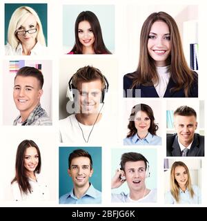 Les portraits de personnes collage Banque D'Images