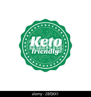 Keto friendly signer ou apposer sur fond blanc, vector illustration Illustration de Vecteur