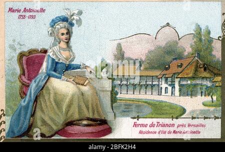 Portrait de la reine de France Marie-Antoinette (1755-1793) et la ferme du petit Trianon un Versailles (Portrait de la reine de France Marie-Antoinette an Banque D'Images