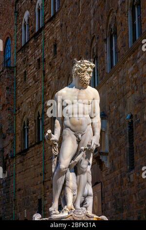 Fontaine de Neptune, Piazza della Signoria, Florence, Italie Banque D'Images