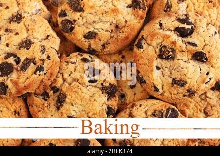 Cookies chocolat fond, concept de cuisson Banque D'Images