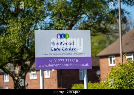 Maisons de soins Brentwood Essex Royaume-Uni, Brentwood Care Center et Dementia Cafe Banque D'Images