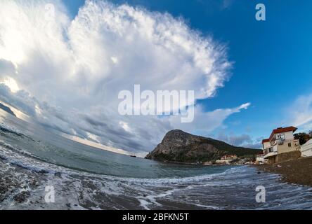 Plage de Novy Svet ville en Crimée Banque D'Images