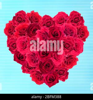 Saint Valentin coeur fait de roses rouges Banque D'Images