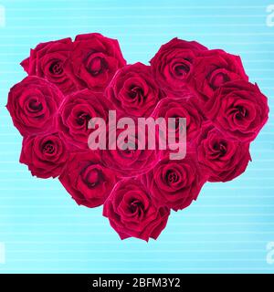 Saint Valentin coeur fait de roses rouges Banque D'Images