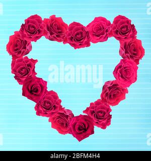 Saint Valentin coeur fait de roses rouges Banque D'Images
