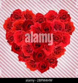 Saint Valentin coeur fait de roses rouges Banque D'Images