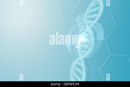 Arrière-plan avec symbole ADN. Génie génétique et biotechnologie Banque D'Images