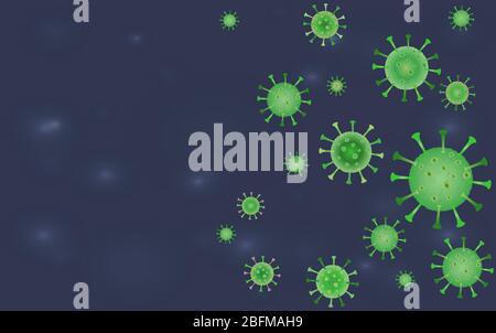 Maladie du coronavirus infection COVID-19 isolée médicale. Chine pathogènes virus de la grippe respiratoire covid cellules. Nouveau nom officiel de Coronavirus dis Illustration de Vecteur