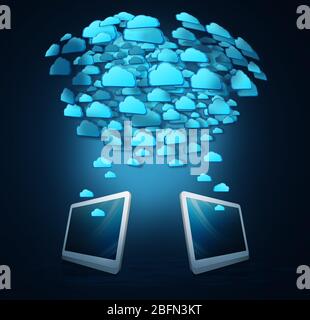 Stockage Cloud, nouveau concept technologique Banque D'Images