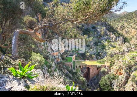 Le monastère de Katholiko (église de St Jean l'Hermit), près du monastère de Gouverneto, la Crète de la Canée Banque D'Images