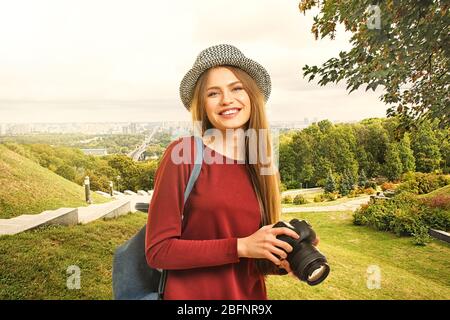 Photographe sur un magnifique paysage urbain Banque D'Images