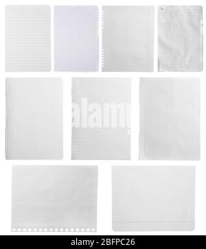 Fond de textures de papier, isolé sur blanc Banque D'Images