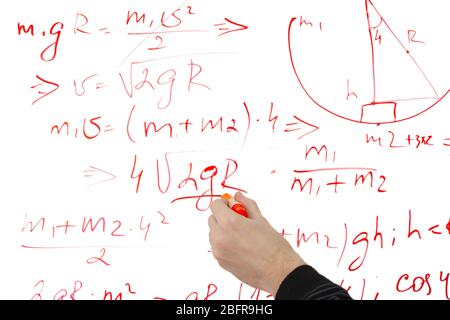 écriture sur les formules du tableau blanc, clôture Banque D'Images