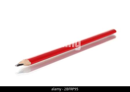 crayon rouge isolé sur blanc Banque D'Images