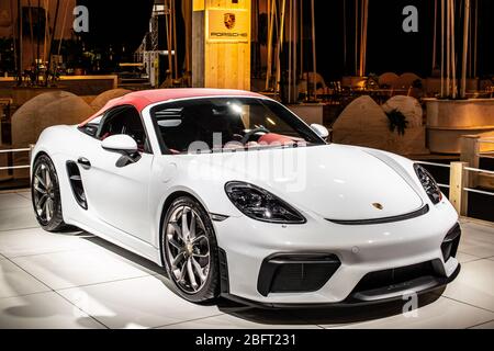 Bruxelles, Belgique, Jan 2020 Porsche 718 Boxster Spyder au salon de l'automobile de Bruxelles, 4ème génération, 982, voiture de course construite par Porsche Banque D'Images