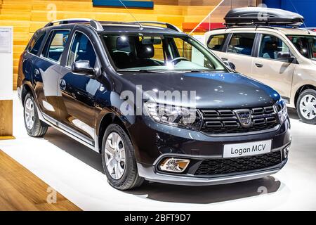 Bruxelles, Belgique, Jan 2020 DACIA LOGAN MCV II, Brussels Motor Show, deuxième génération Facelift, stand automobile Dacia, constructeur automobile roumain Banque D'Images