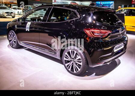 Bruxelles, Belgique, Jan 09, 2020 : toute nouvelle Renault Clio V au salon moteur de Bruxelles, cinquième génération, plate-forme CMF-B, voiture produite par Renault Banque D'Images